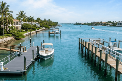 floating dock vs fixed dock, side-by-side comparison in Palm Beach.